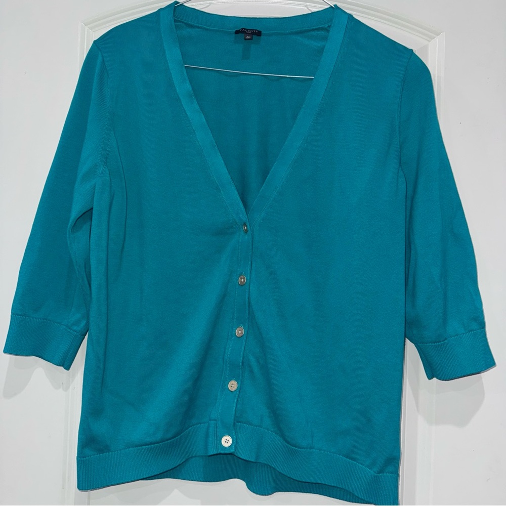 Talbots Vibrant Teal Knit Cardigan 2X